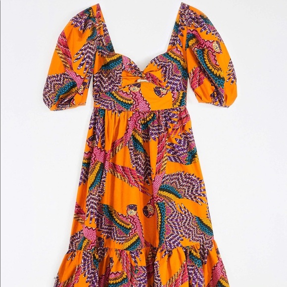 Farm Rio Macaw Puff-Sleeve Midi Dress - Picture 9 of 15